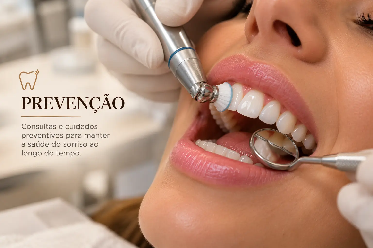 Prevenção — consultas e cuidados preventivos para manter a saúde do sorriso ao longo do tempo.